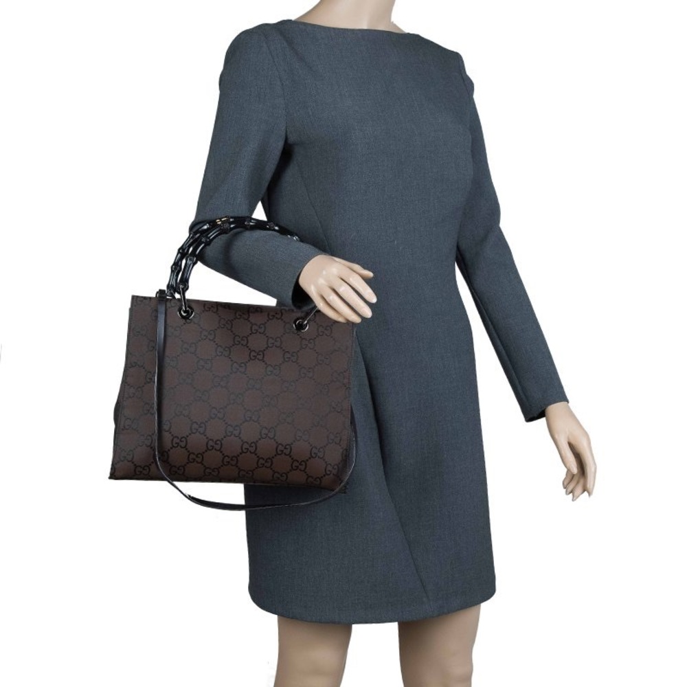 Gucci Monogram Bamboo Handle Bag